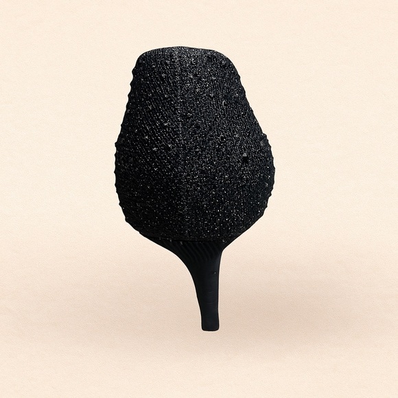 Silver Slippers Sparkly Black Heels – Size 9W 4” Heel – Elegant & Eye-Catching - Picture 3 of 5